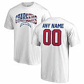 Men's Customized Los Angeles Chargers NFL Pro Line by Fanatics Branded Any Name & Number Banner Wave T-Shirt White,baseball caps,new era cap wholesale,wholesale hats